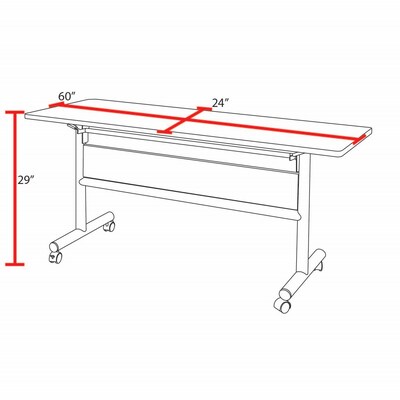 Regency Kobe Flip Top Mobile Training Table, 24"D x 60"W, Mahogany (MKFTM6024MH)