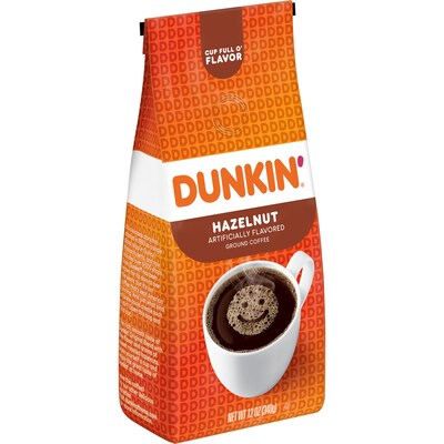 Dunkin Hazelnut Ground Coffee, Medium Roast, 12 oz., Each (SMU00049)