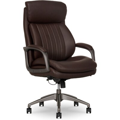 La-Z-Boy Nova Ergonomic Polyurethane Swivel Executive Chair, Brown (52372-BRN)