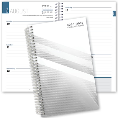 2026-2027 ELAN 5 x 8 Academic Weekly & Monthly Student Planner, Paperboard Cover, White (HS-03-AY26-C2)