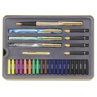 Staedtler Deluxe Calligraphy Fountain Pens, Assorted Nib Sizes, Assorted Ink (899 SM5 NA)