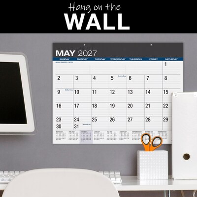 2026-2027 Excello Brands Large Print 22" x 17" Academic Monthly Desk Pad Calendar, Black (DP-AY26-2217-BK)