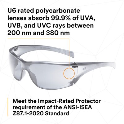 3M Virtua Safety Glasses, Clear Lens, 20/Carton (11847-00000-20)