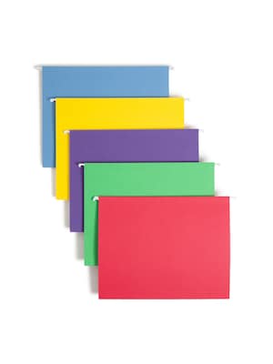 Smead Recycled Hanging File Folder, 3-Tab Tab, Letter Size, Assorted Colors, 25/Box (64020)