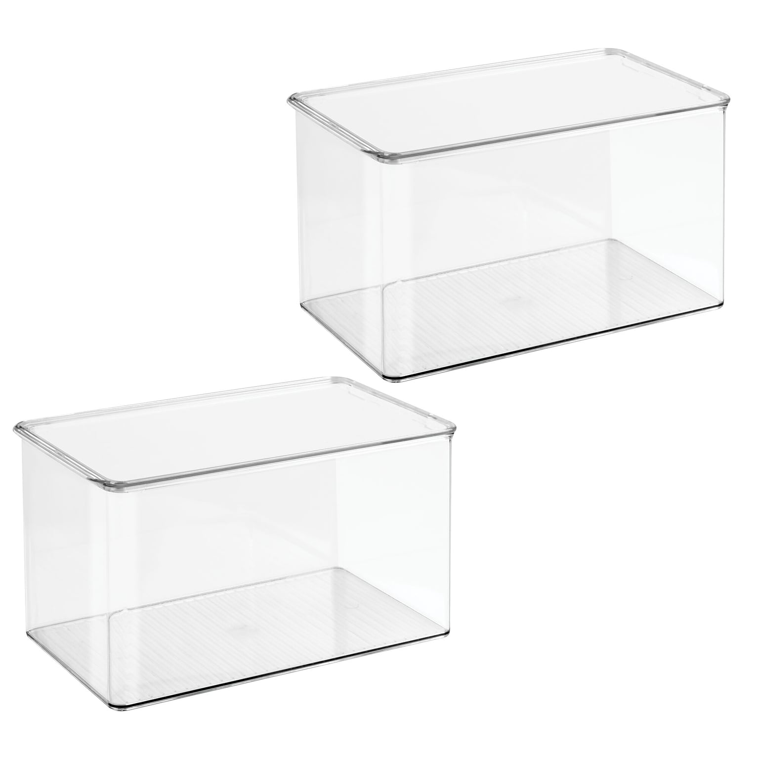 iDESIGN Storage Container with Hinged Lid, Plastic, Clear, 2/Pack (29192M2)