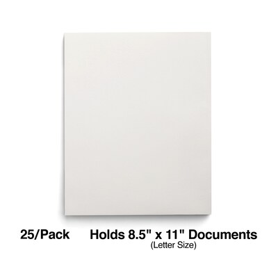 Staples Smooth 2-Pocket Paper Folder, White, 25/Box (27537-CC)