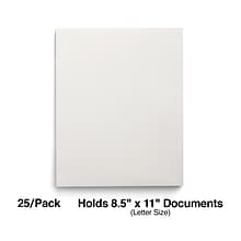 Staples Smooth 2-Pocket Paper Folder, White, 25/Box (50760/27537-CC)