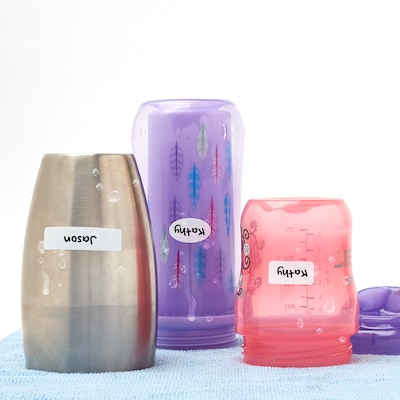 Avery No-Iron Fabric Labels, Assorted Shapes and Sizes, White, Non-Printable, 45 Labels/Pack (40700)