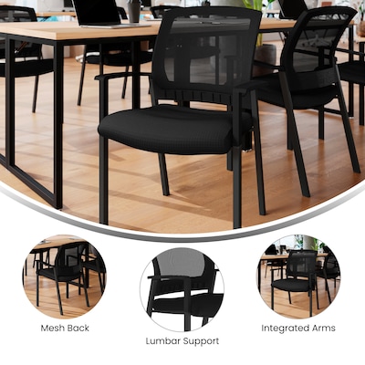Flash Furniture Hercules Mesh Reception Side Stacking Chair, Black (HL0010WBK)