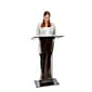 AdirOffice 47" Podium Lectern with Cover, Transparent Black (661-02-BLK-PKG)