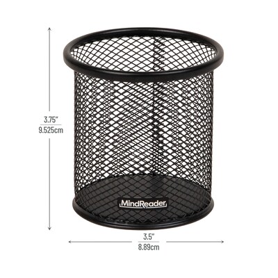 Mind Reader Metal Pen Holder, Black, 3 Pieces/Set (CLIPMESH3-BLK)
