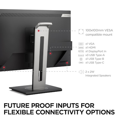 ViewSonic Ergonomic 27" QHD 100Hz LCD Monitor, Black (VG2748A-2K)