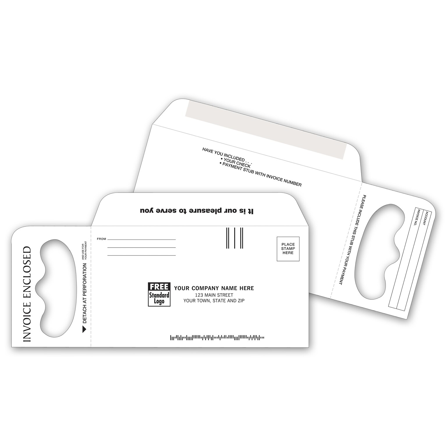 Custom Doorknob Hanger Envelope, 1 Color Printing, 3 5/8 x 8 7/8, 1000/Pack