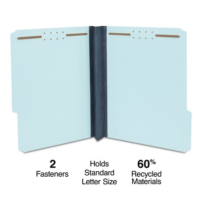 Staples® 60% Recycled Pressboard Classification Folder, 3 Expansion, Letter Size, Light Blue, 25/Box (ST384869/384869)
