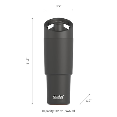 ASOBU Cosmic Stainless Steel Double Wall Insulated Water Bottle, 32 oz., Black, (ADNABF77BK)