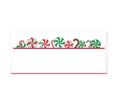 Great Papers! Peppermint and Candy Cane Party Holiday #10 Invitation Envelope, 9.5 x 4.125, 40/Pack (2025041)