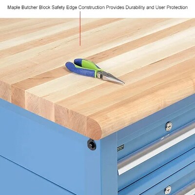 Global Industrial Production Workbench, 60"W x 30"D, Maple Safety Edge, Blue (319311BL)