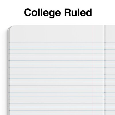 Quill Brand® Composition Notebook, 7.5" x 9.75", College Ruled, 100 Sheets, Black/White, 4/Pack (TR58371)