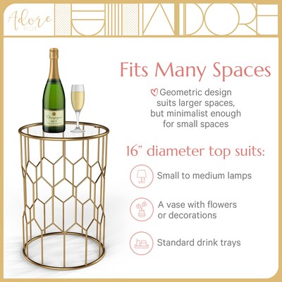 Adore Decor Harper Side Table, Gold (FUST10018A)