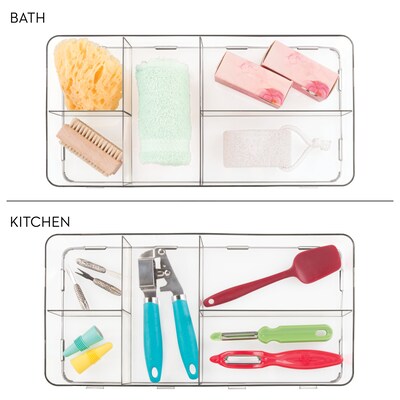 iDesign Clarity 5-Compartment Drawer Organizer, Clear (42219)