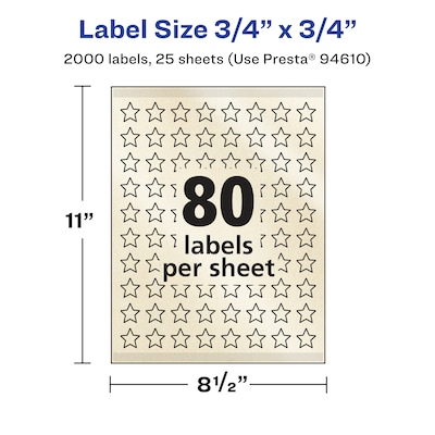 Avery Pearlized Ivory Burst Multipurpose Labels, .75" x .75", Ivory, 2000/Pack (94610)
