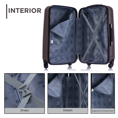 InUSA Royal 2-Piece Hardside Spinner Luggage Set, TSA Checkpoint Friendly, Brown (IUROY0SM-BRO)