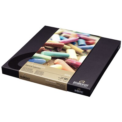 Rembrandt Soft Half Stick Pastel Cardboard General Selection Box Set, Assorted Colors, 90/Set (RBX31823145)