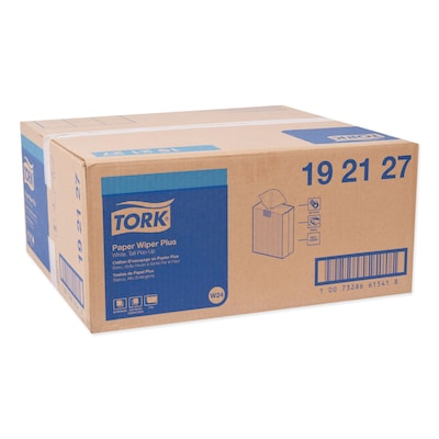 Tork Paper Cleaning Wipers, 16.25" x 9.25", White, 100 Wipers/Box, 8 Boxes/Carton (192127)