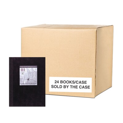 Roaring Spring Lab Book,  8" x 11.5", 60 Sheets, 20 lb. Heavy weight White Paper, 5x5 Grid Ruled,Black 24/Case (77591CS)