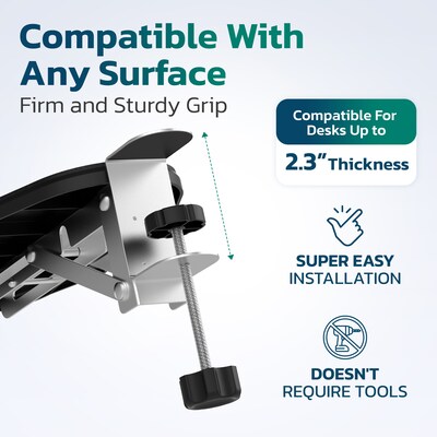 Purely E5720 Ergonomic Arm/Elbow Support Rest for Desk, Computer Desk Arm Extender, Black (PARE5720)