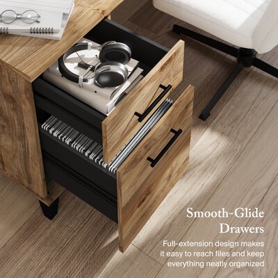 Bush Furniture Somerset 72"W Office Desk with Drawers, Fresh Walnut (WC81372)