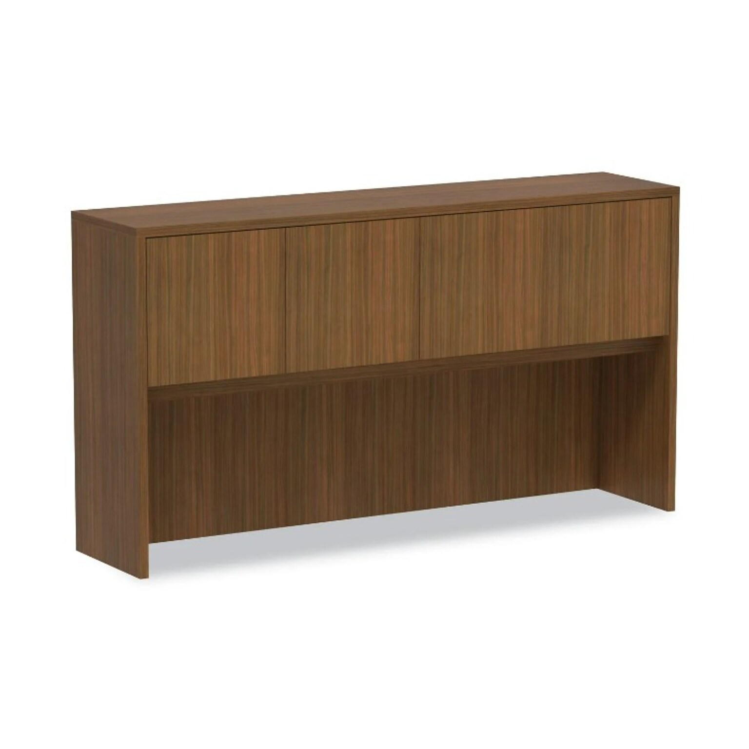 Alera Valencia Series Hutch with Doors, 4 Compartments, 64.75 x 15 x 35.38, Modern Walnut (ALEVA286615WA)