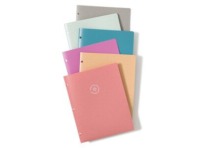 U Brands U-Eco 3-Hole Punched 2-Pocket Folders, Assorted Colors, 12/Pack (6600U01-12)