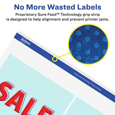 Avery Laser/Inkjet Square Multipurpose Labels, 4" x 4", Glossy White, 200 Labels/Box (94100)