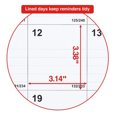 2026 Staples 22" x 29" Monthly Wall Calendar, White/Red/Gray (ST53914-26)