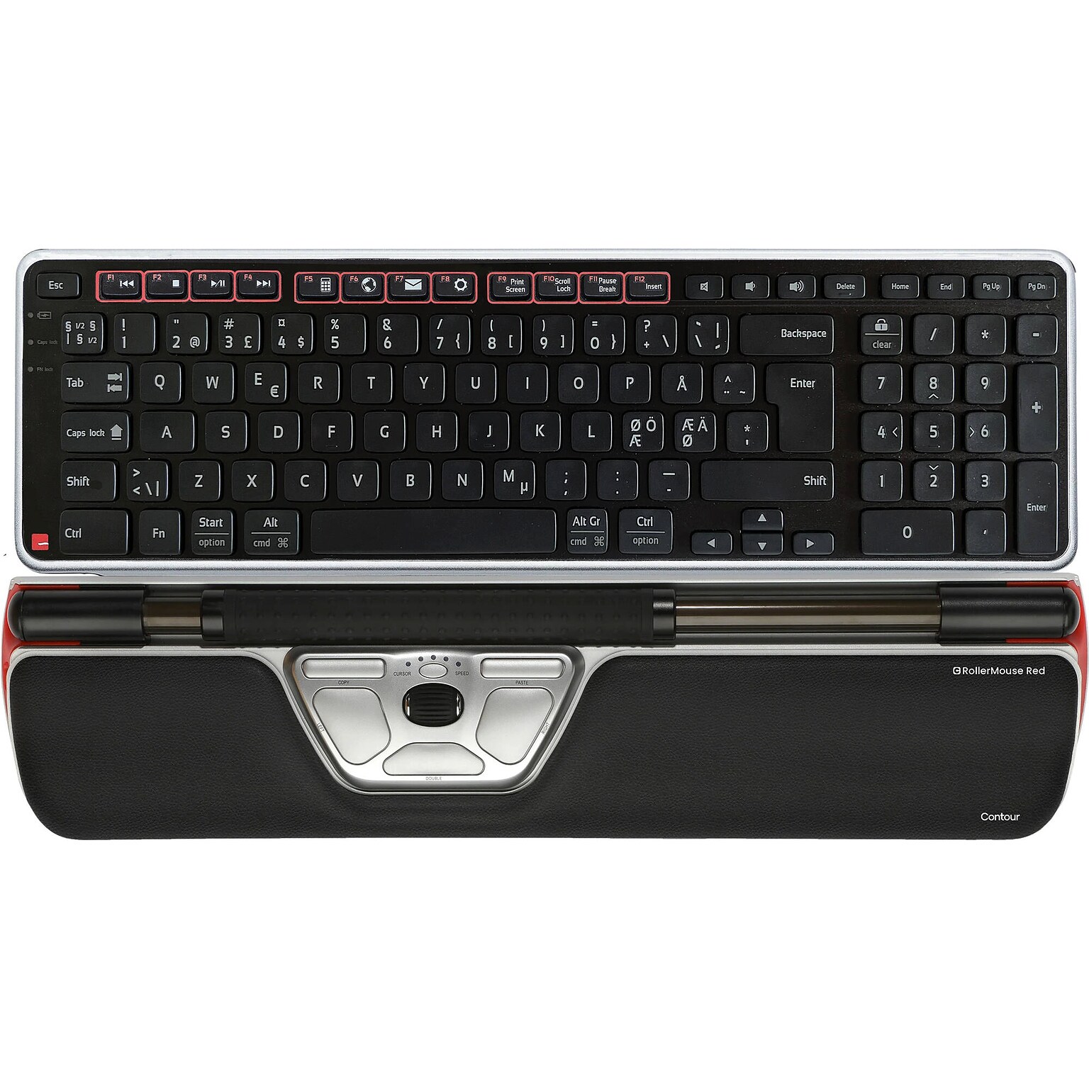 Contour Design Ultimate Workstation Wireless Ergonomic Centred Roller-Bar Mouse Combo, Black (CDRMREDUS10113)