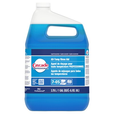 Cascade Professional All-Temp Dishwasher Rinsing Agent, Unscented, 128 oz., 2/Carton (71187)