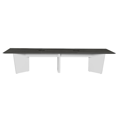 Regency Array 144"W x 48"D Conference Table with Grommet, Ash Grey/White (ACT14448AGWH)