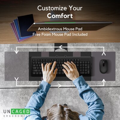 Uncaged Ergonomics Adjustable Keyboard Drawer, Black (KT1)