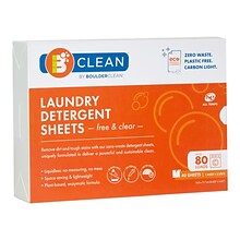 Boulder Clean Laundry Detergent Sheets, Free and Clear, 40/Pack