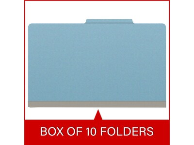 Medical Arts Press Pressboard Classification Folder, 1 Divider, 2" Expansion, Legal Size, Blue, 10/Box (DV-T52-14-3BLU)