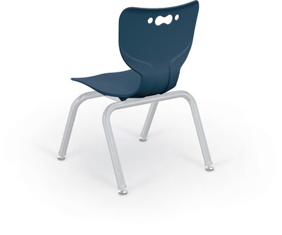 MooreCo 12 Hierarchy Student Chair with 4 Legs, Navy/Platinum Base (703673562171)