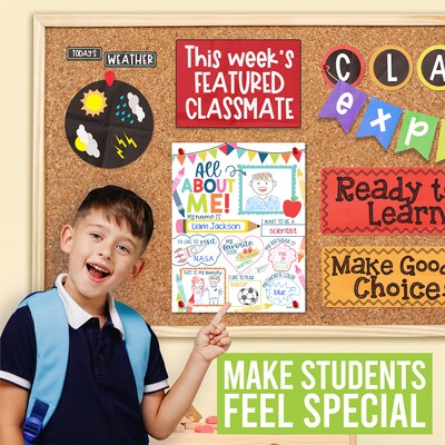 Hadley Designs 11" x 14" Colorful Star Student Read All About Me Posters, 20/Set (HDDX004A2D8KJ)