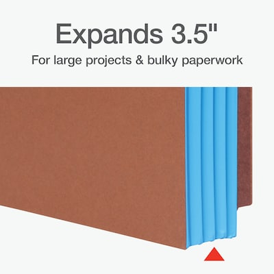 Pendaflex File Pocket, 3 1/2" Expansion, Letter Size, Brown/Blue, 10/Box (1007026)
