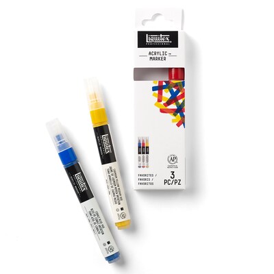 Liquitex Professional Acrylic Paint Marker, Favorite Colors, 2 mm, 3/Pack (LIQ3699243)