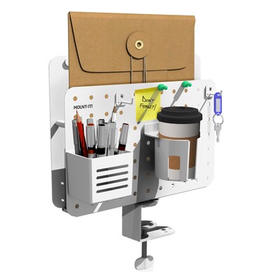 Mount-It! 360° Rotating Pegboard and Document Organizer with Accessories for Desks, White (MI-7301WH