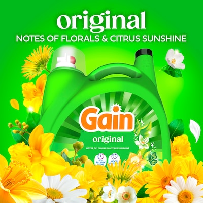 Gain HE Liquid Laundry Detergent, Original Scent, 134 Loads, 177 oz. (19114)