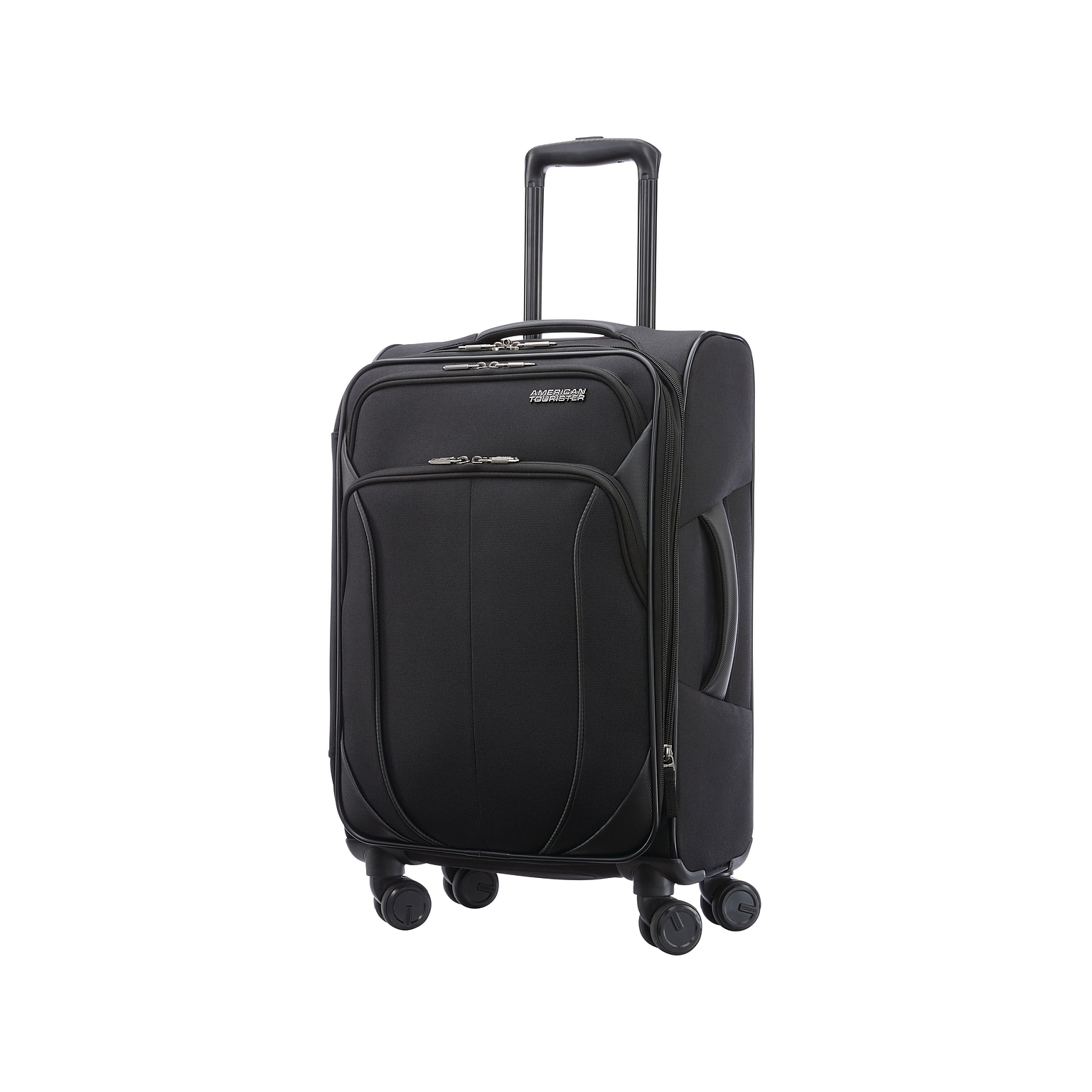 American Tourister 4 Kix 2.0 23.5 Carry-On Suitcase, 4-Wheeled Spinner, Black (142352-1041)