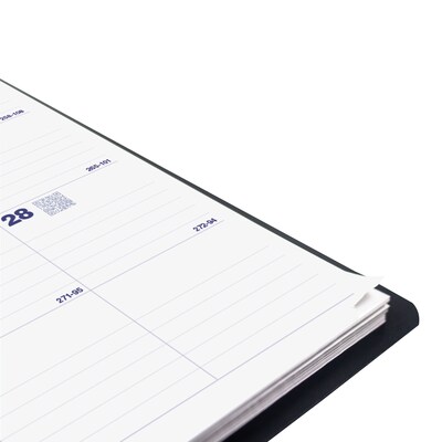 2025 Blueline Plan & Link 7.25" x 9.25" Monthly Planner, Faux Leather Cover, Black (C1200.81T)