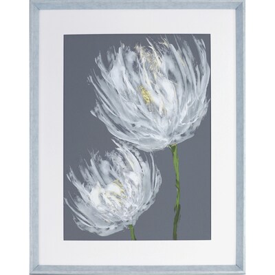 Lorell White Flower II Framed Abstract Art (LLR04479)